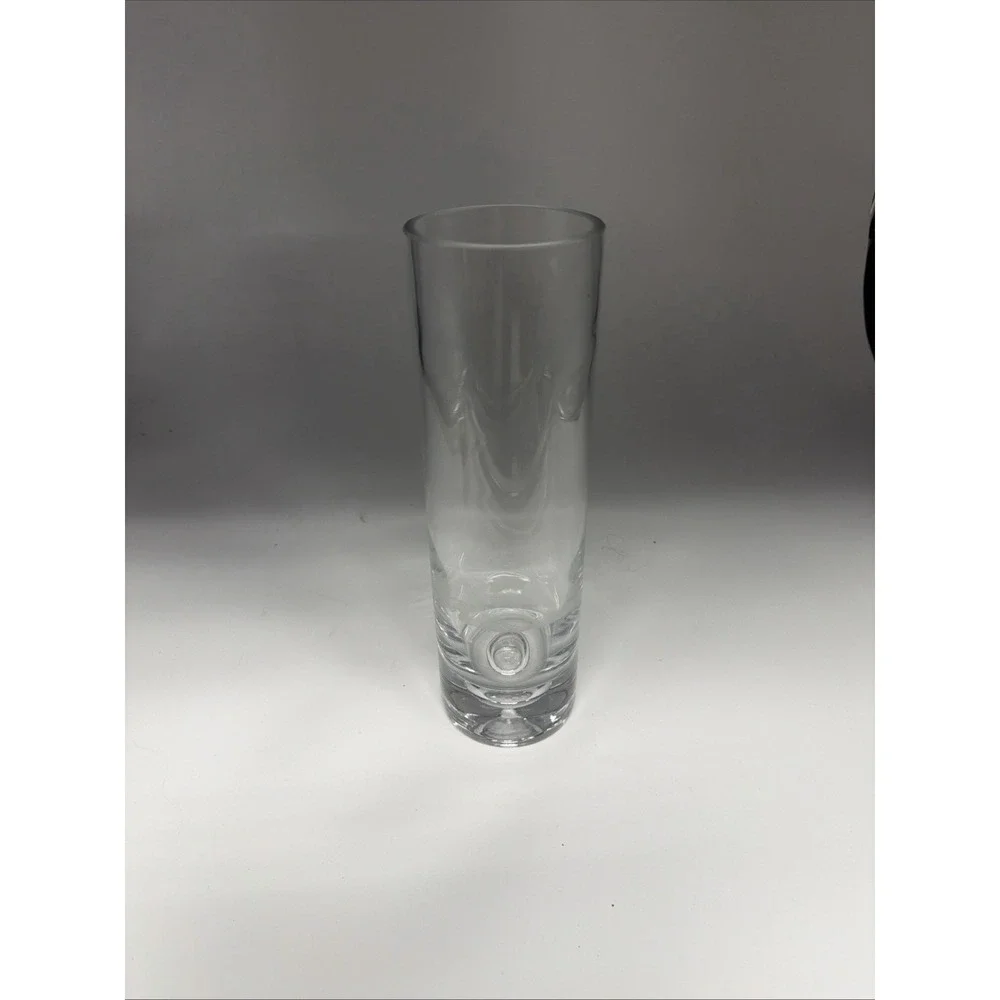 VTG Krosno Bud Vase Poland Clear Art Glass Cylinder Controlled Bubble 10